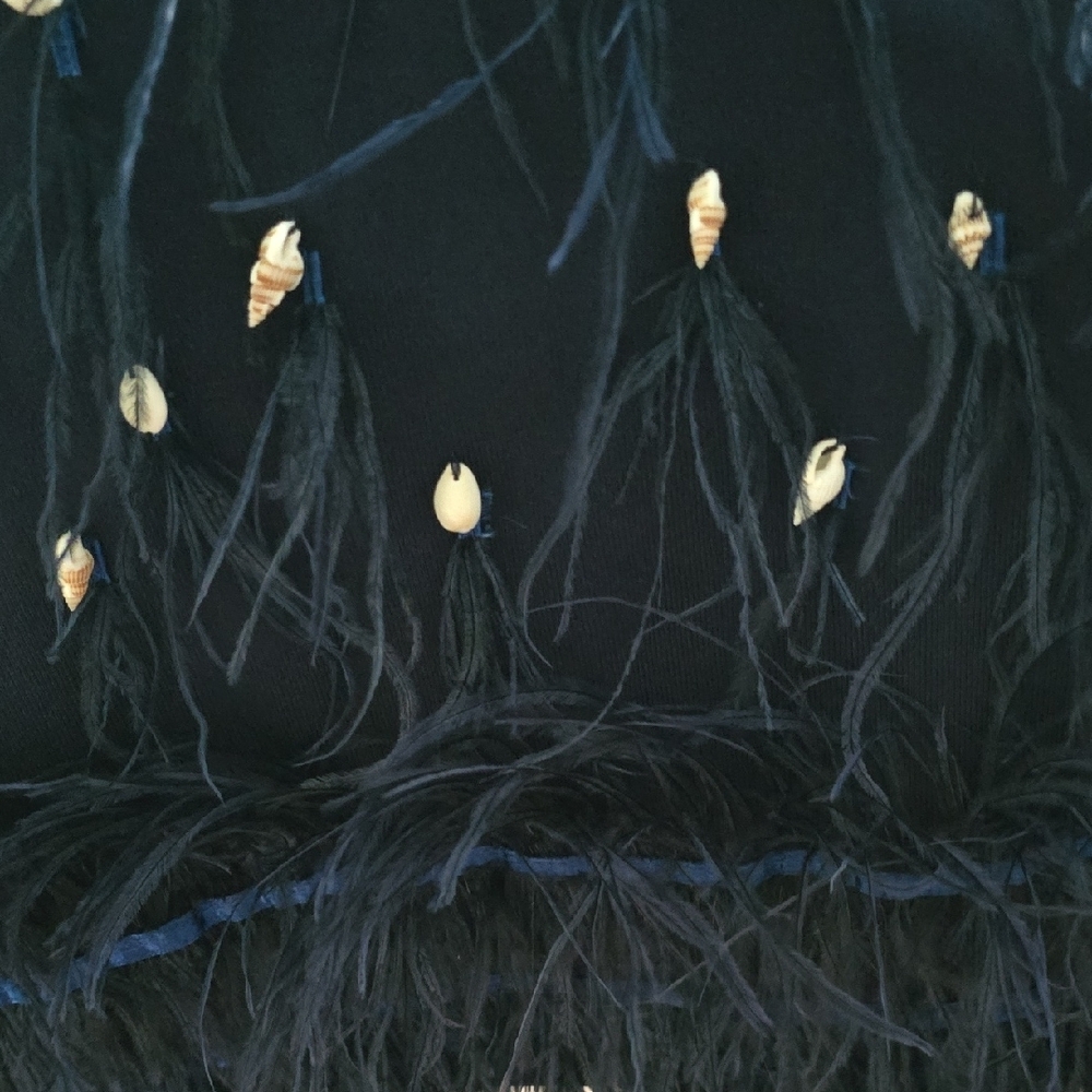 STAUD Navy Skirt with Beaded Fringe - Picture 9 of 15